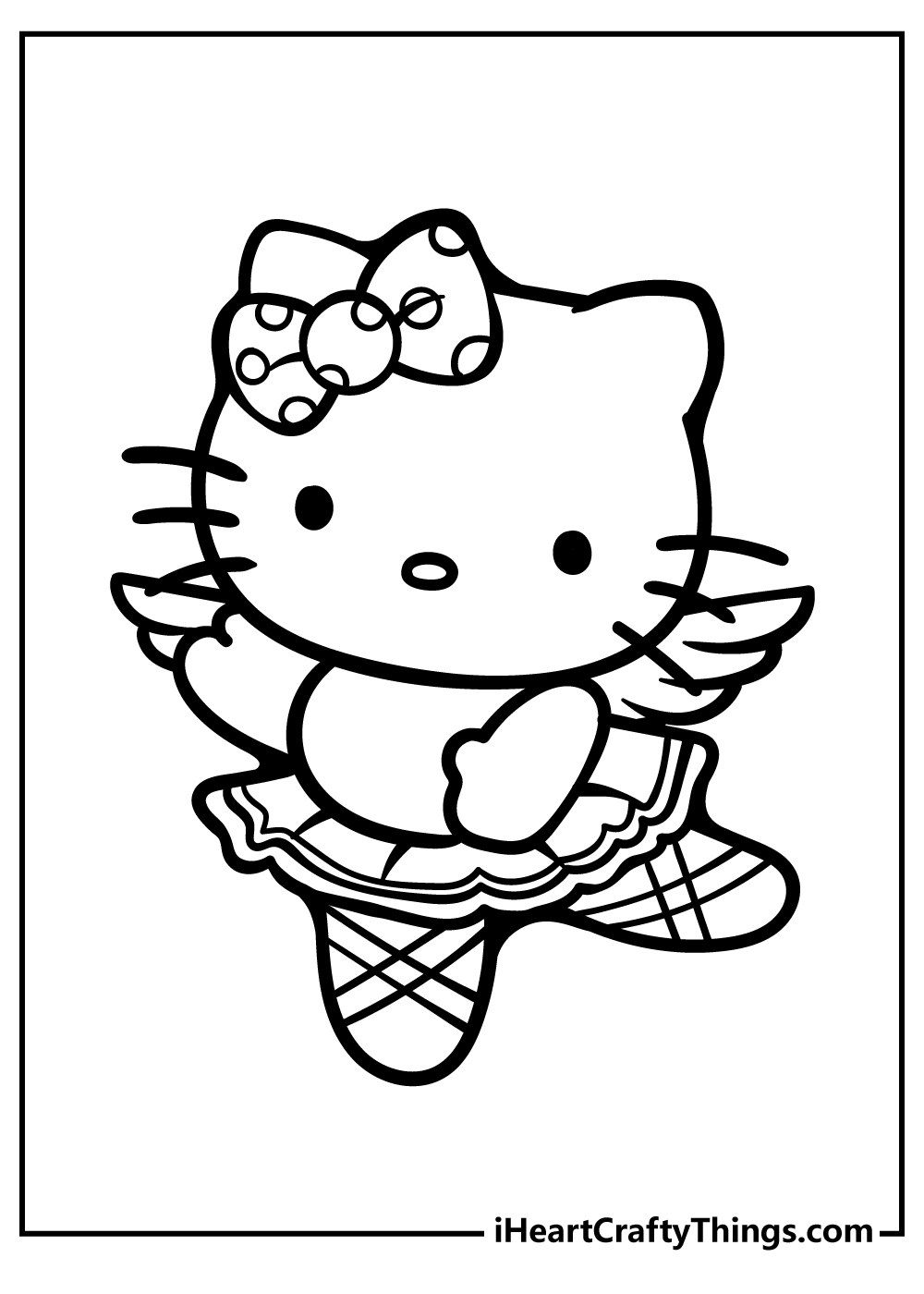 Hello Kitty in a cute bear costume coloring page printable to color