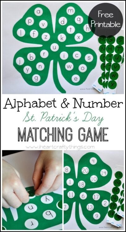 Alphabet and Number St. Patrick's Day Matching
