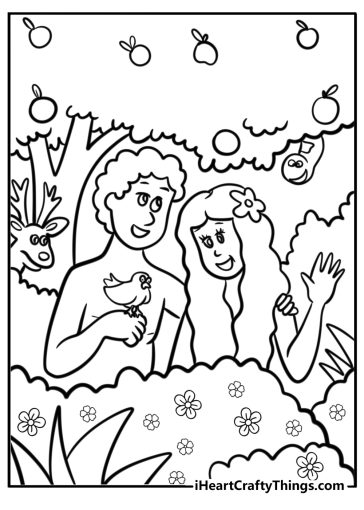 Adam and Eve coloring pages
