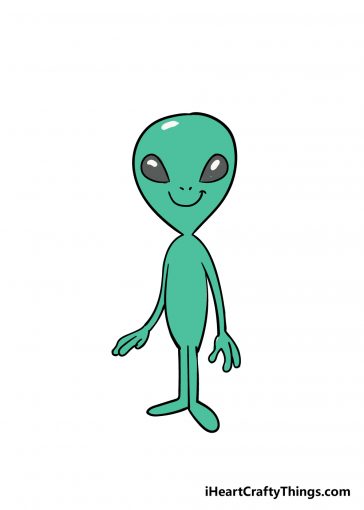 how to draw an alien image