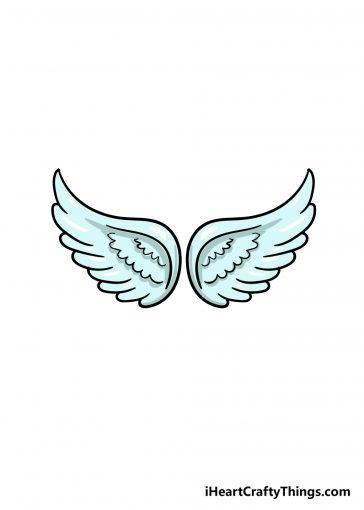 how to draw angel wings image