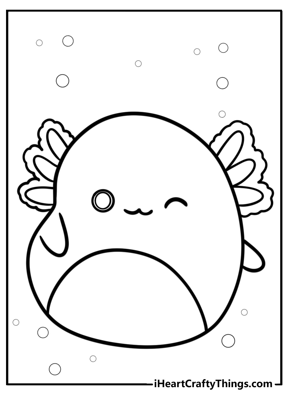 Archie the axolotl squishmallow free coloring page pdf