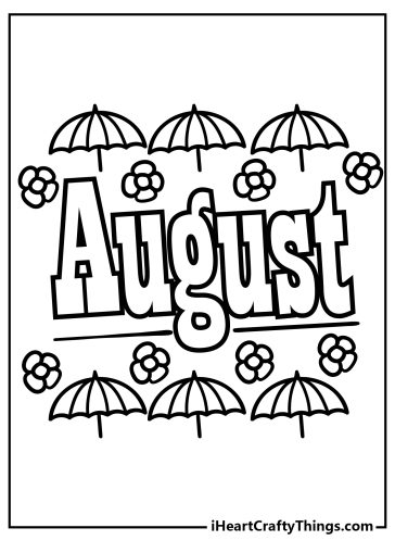 August coloring pages free printable