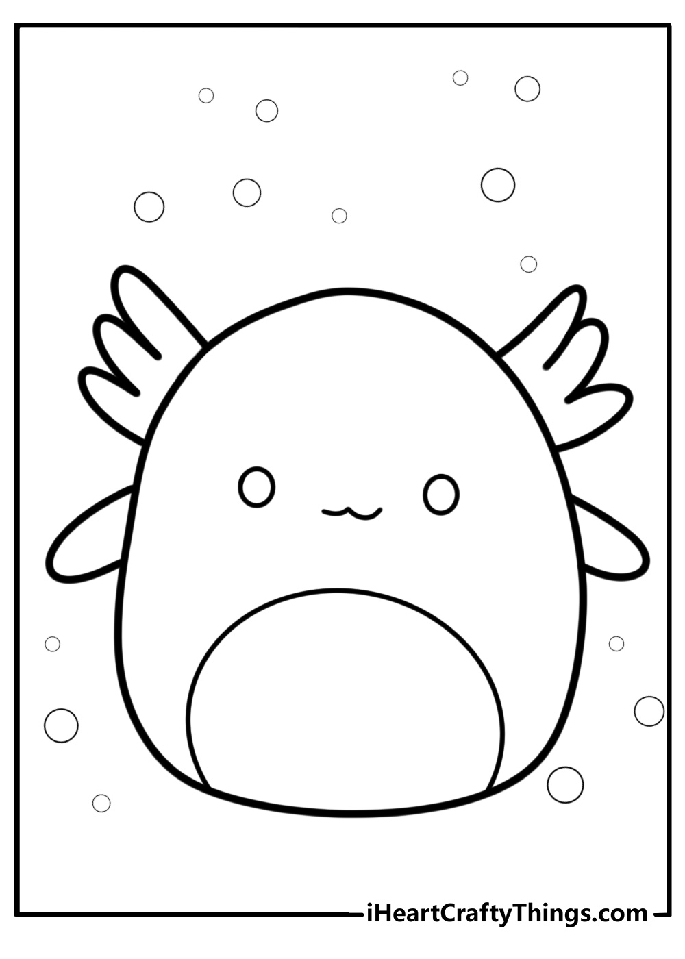 Axolotl squishmallow coloring page