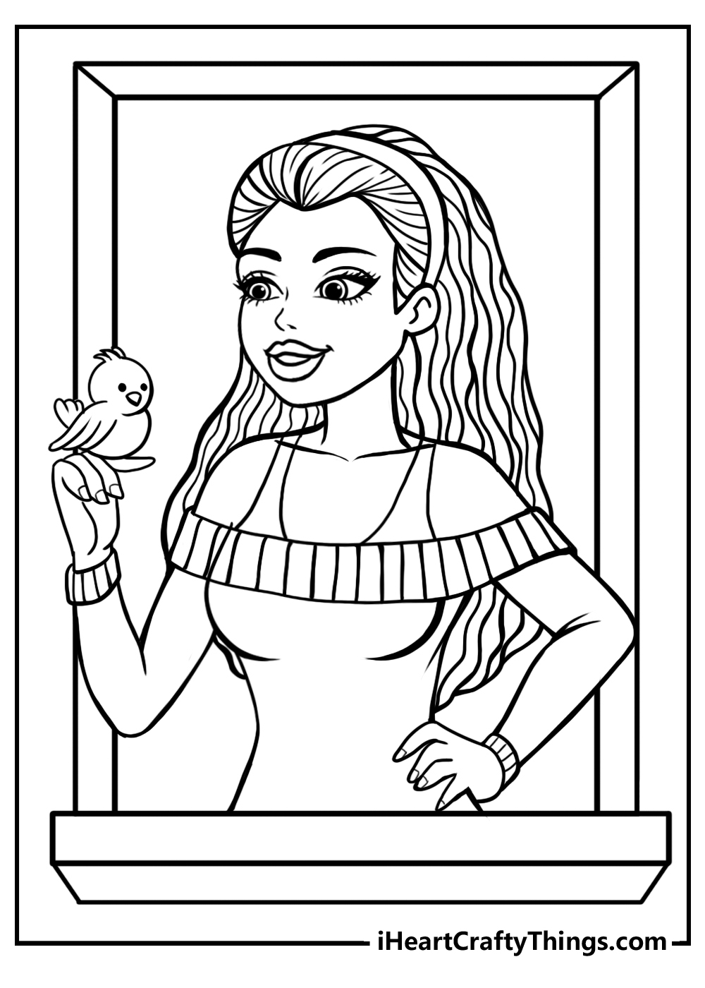 Free barbie coloring page