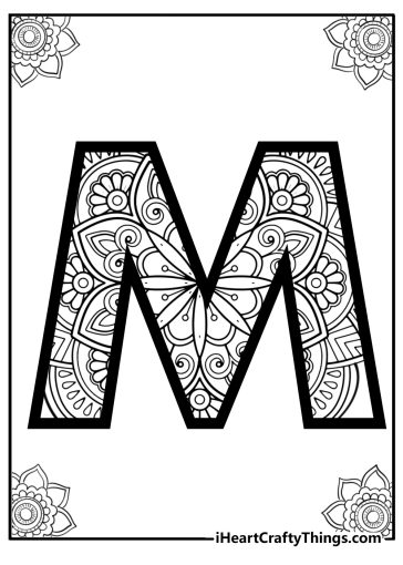 Letter M coloring pages