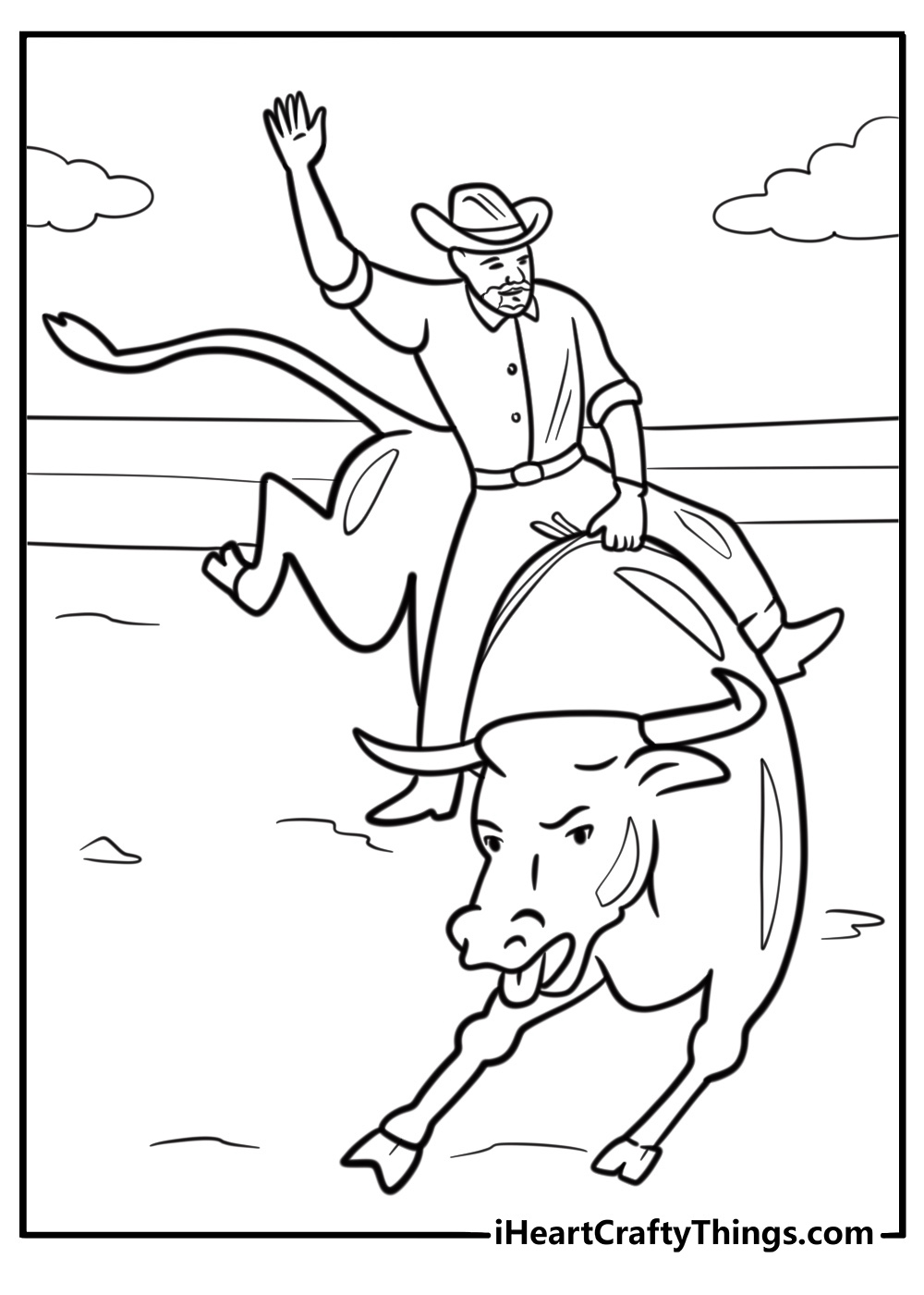 Bull rider coloring page