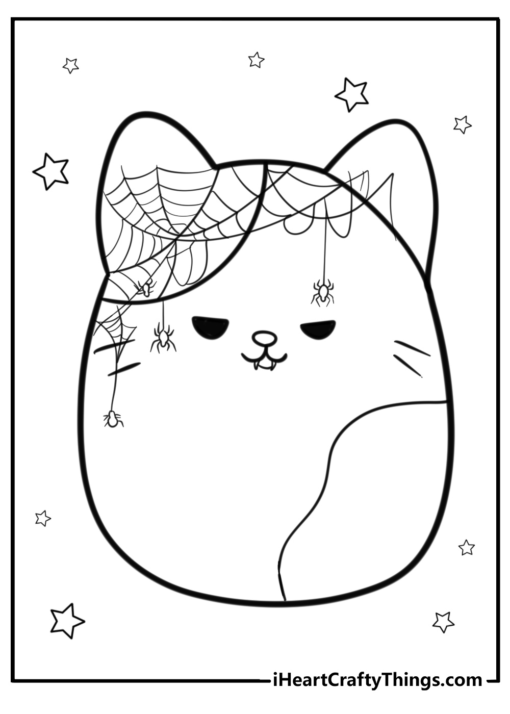 Cam the cat squishmallow fun coloring page for kids