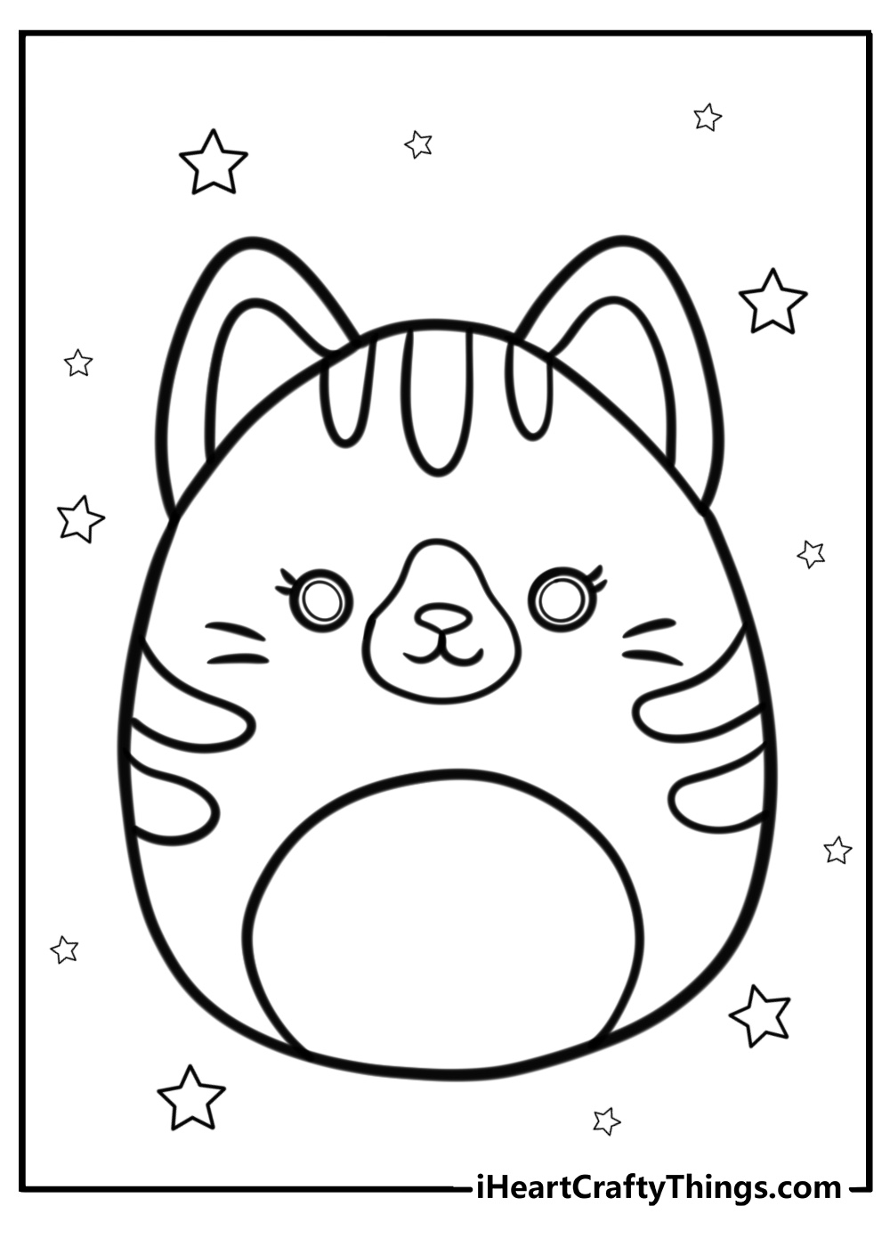 Carizma the cat squishmallow detailed coloring page to print
