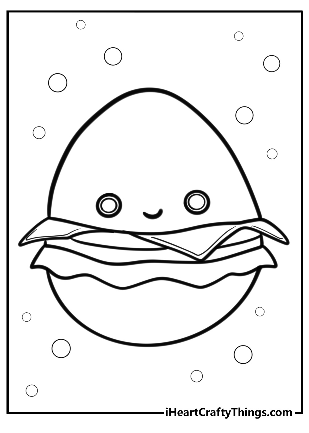 Carl the cheeseburger squishmallow tasty fun coloring sheet