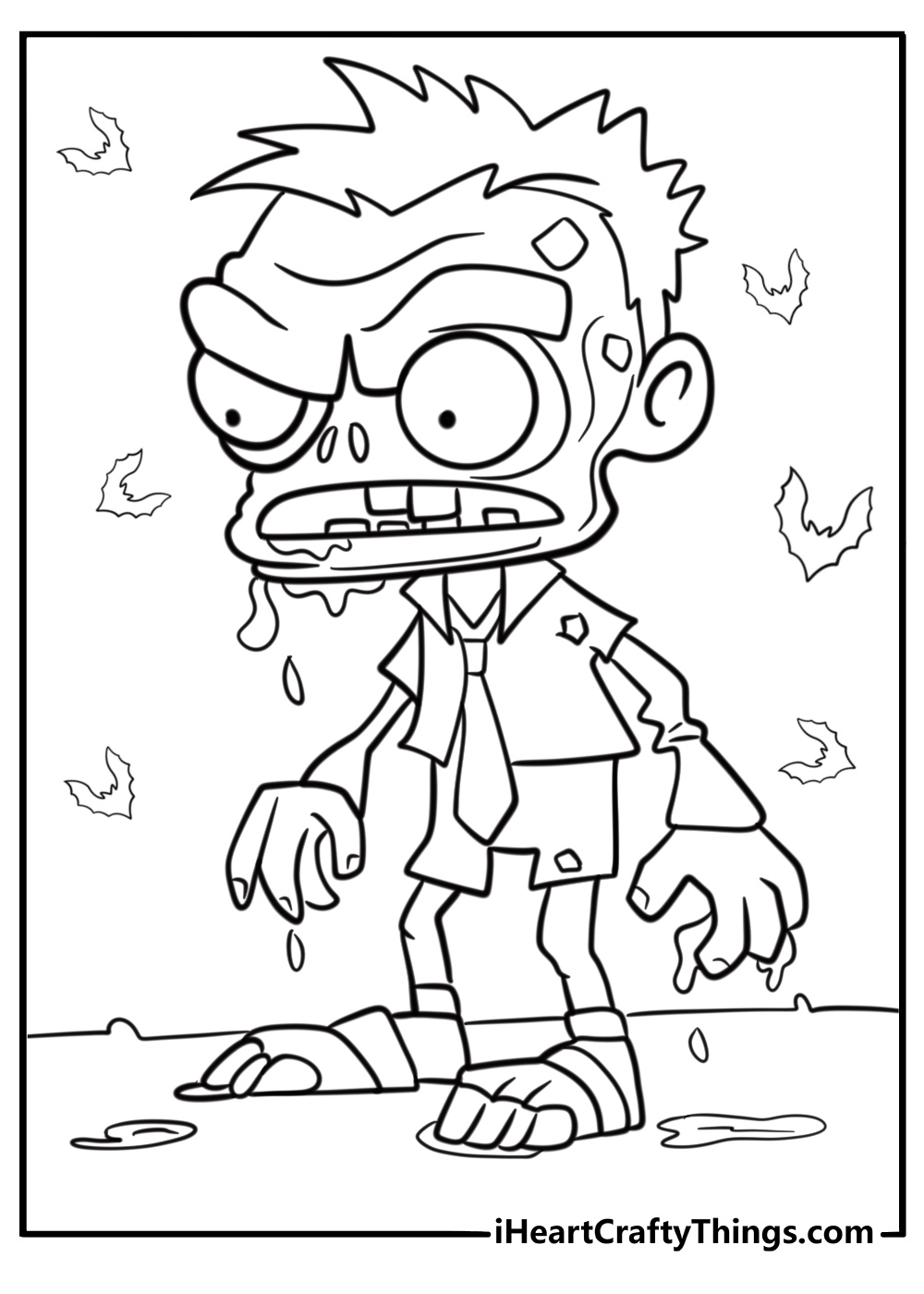 Cartoon zombie coloring pages pdf