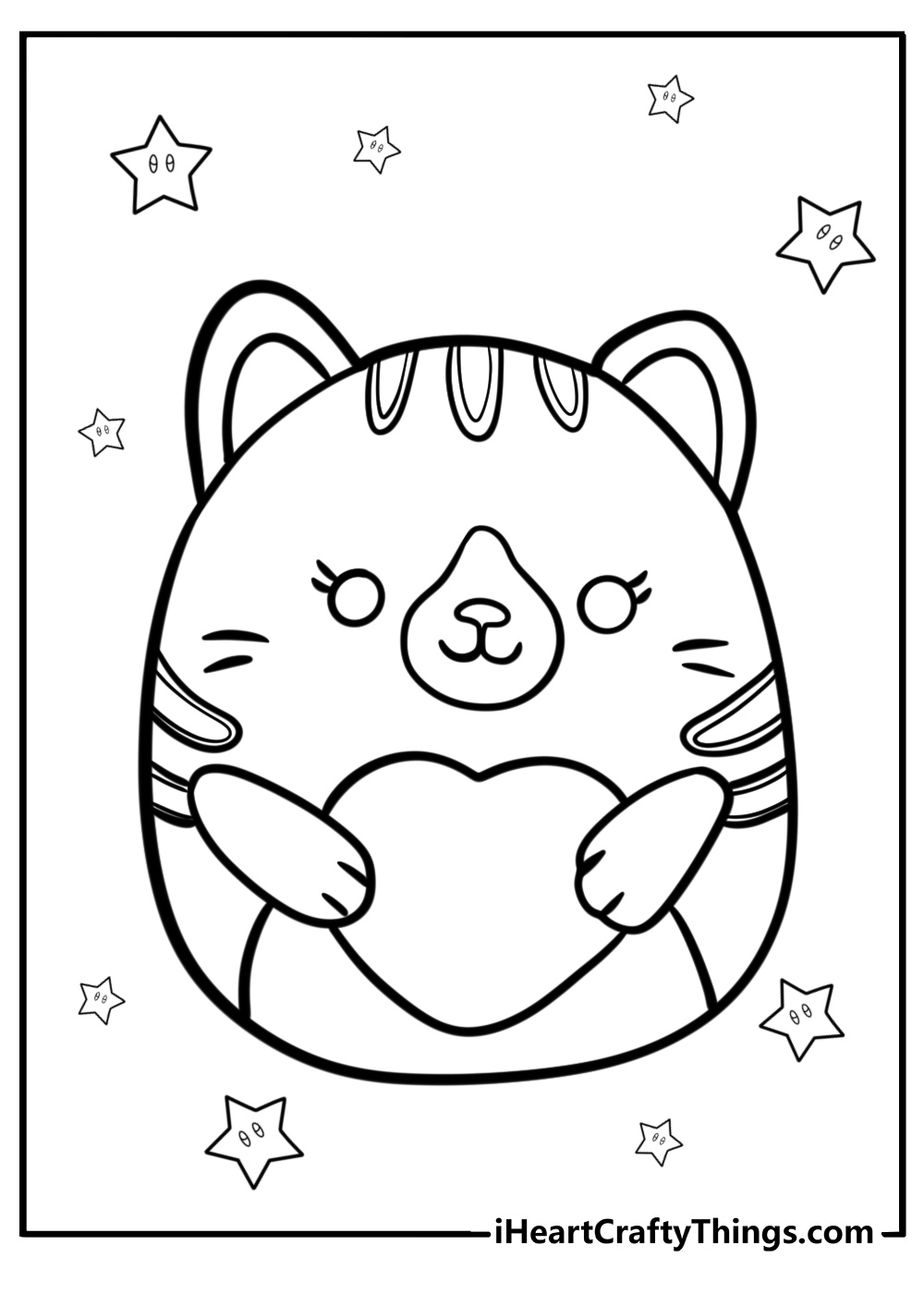 Cat squishmallow coloring page