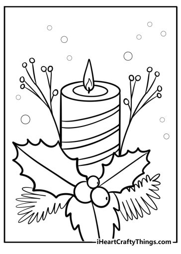 Christmas candles coloring pages