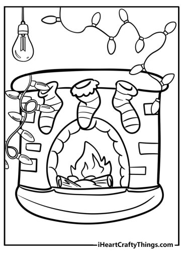 Christmas lights coloring pages