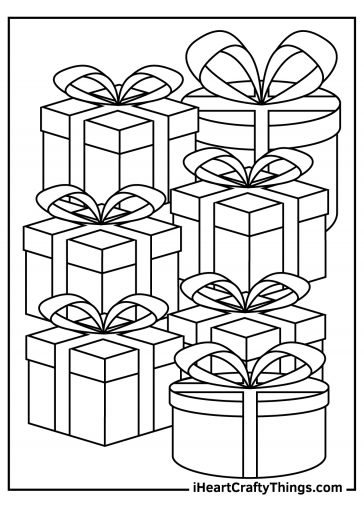 Christmas present coloring pages