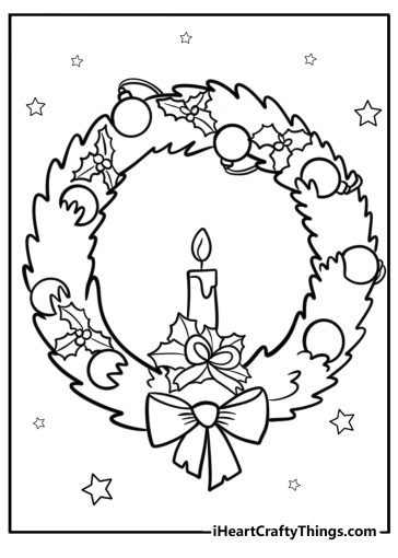 Christmas wreath coloring pages