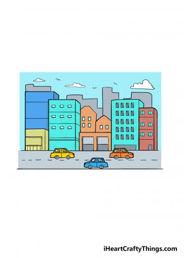how to draw a city image