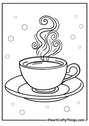 Coffee coloring pages