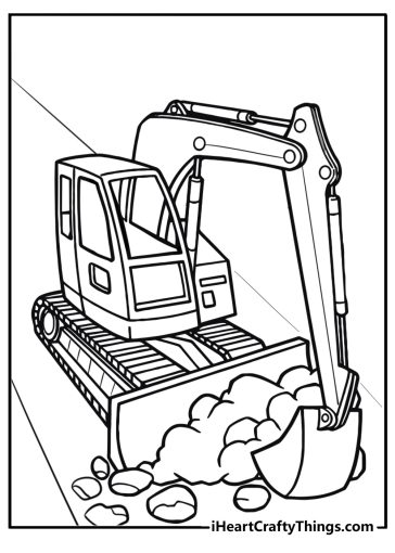 Excavator coloring page
