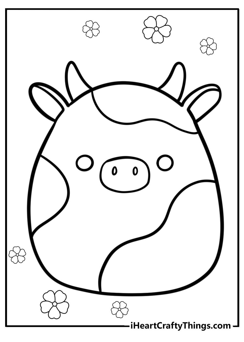 Cow squishmallow coloring page
