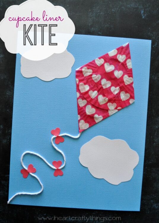 Cupcake Liner Kite Craft for Kids
