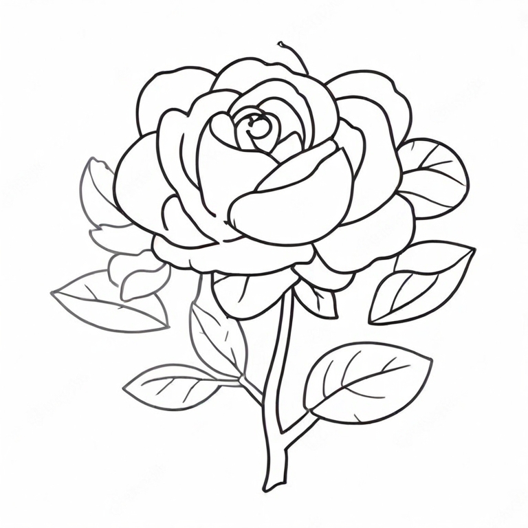 cartoon rose drawing