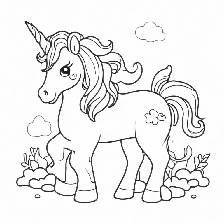 cartoon unicorn drawing