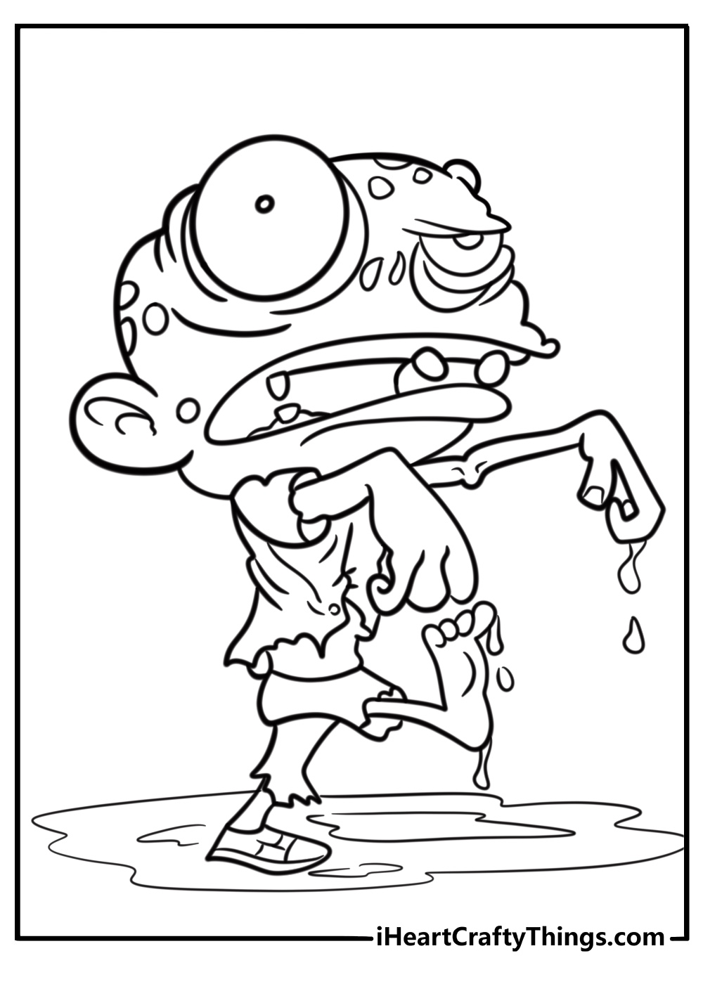 Cute zombie coloring pages