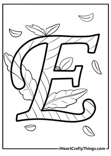 Letter e coloring pages