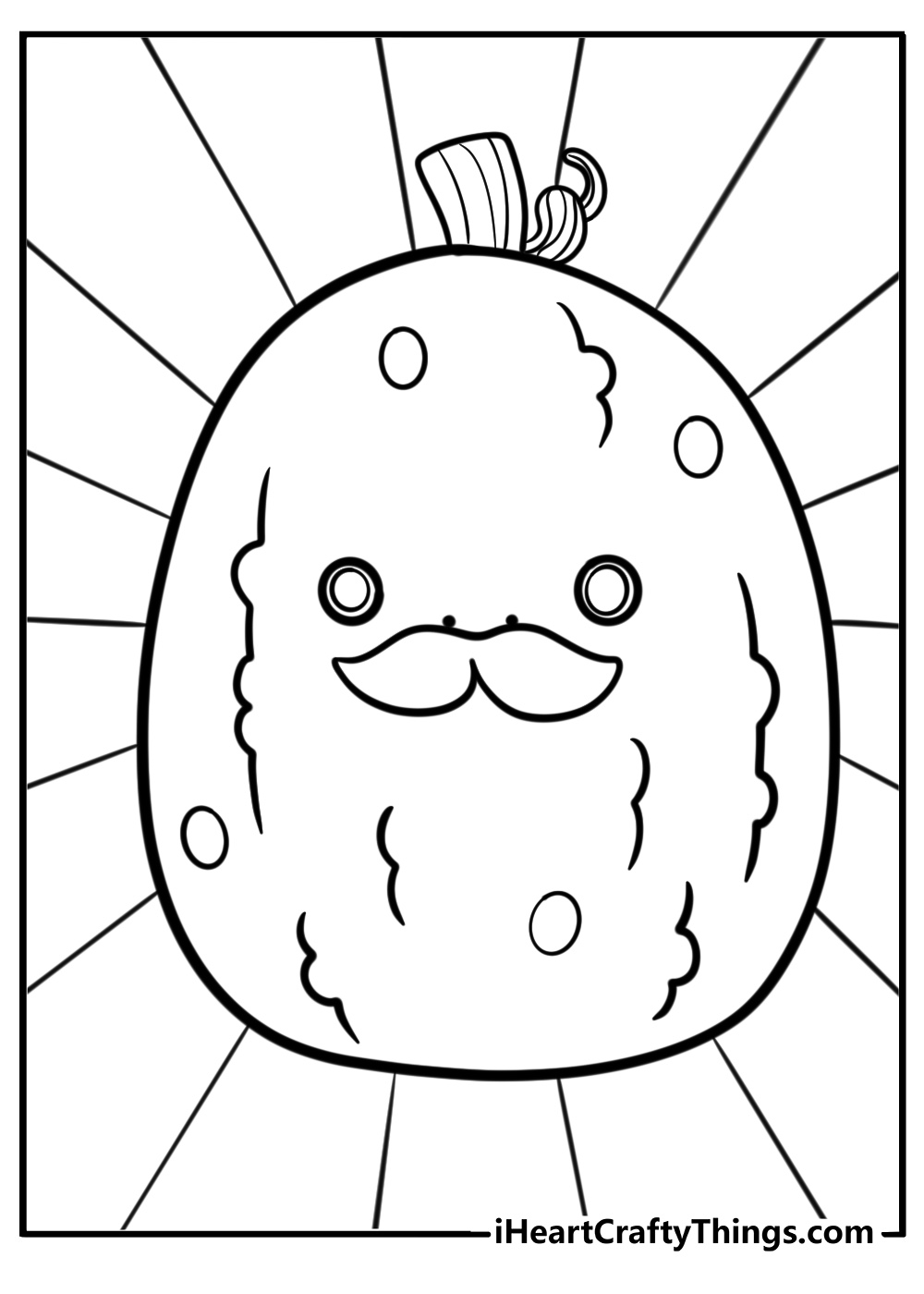 Detailed charles the pickle squishmallow coloring page for kids