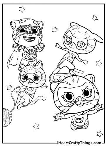 Super Kitties coloring pages