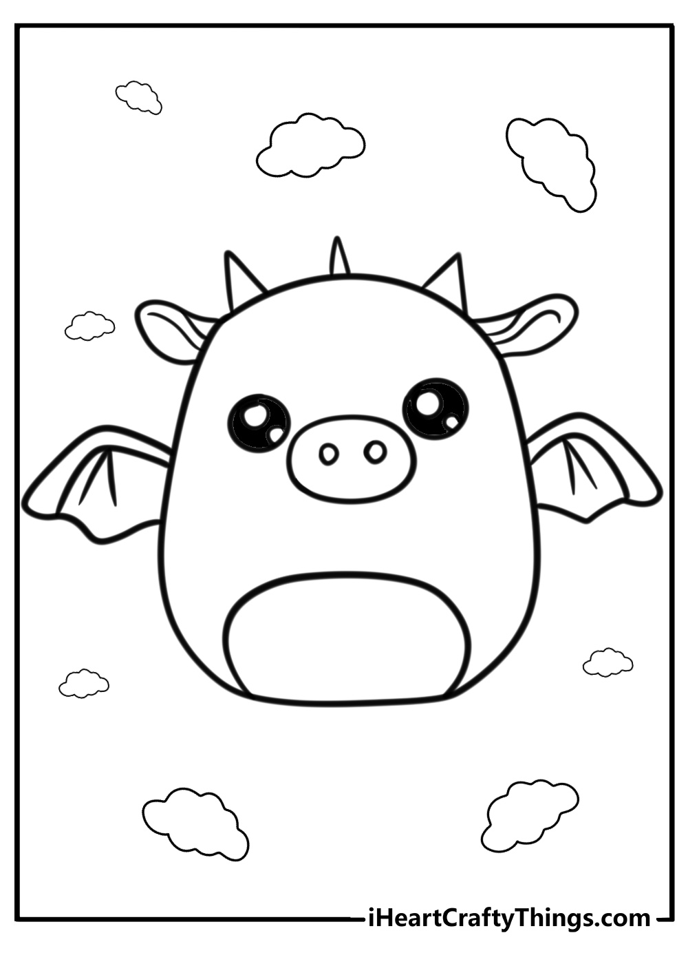 Dragon squishmallow coloring page