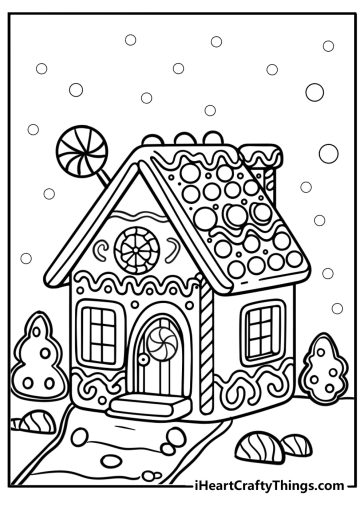 Gingerbread house coloring pages
