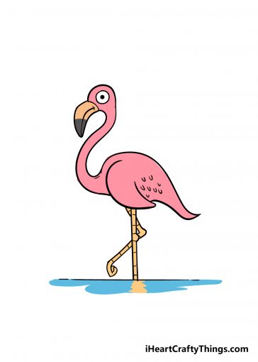 how to draw flamingo image
