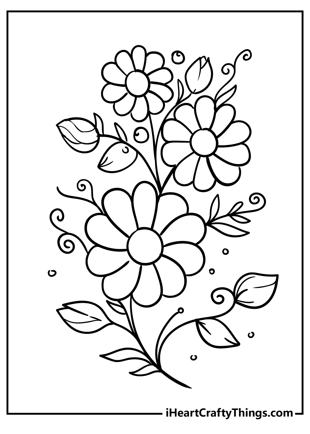 Simple daisy flower coloring page for preschool