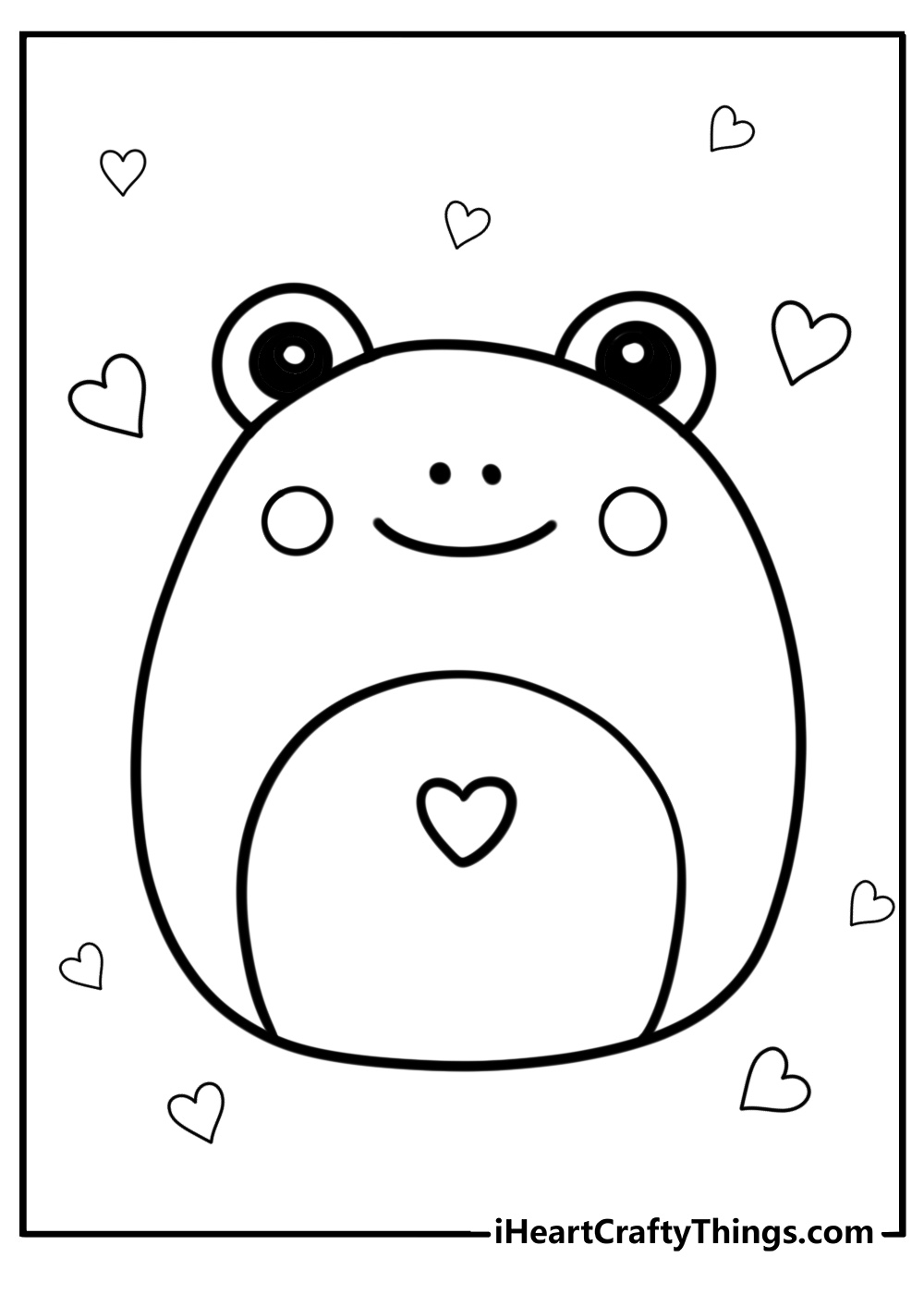 Frog squishmallow coloring page