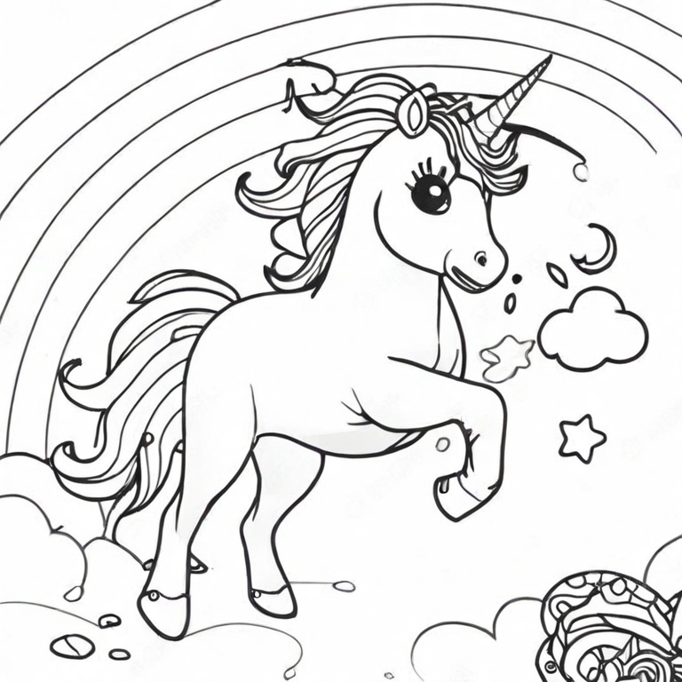Unicorn donut coloring page