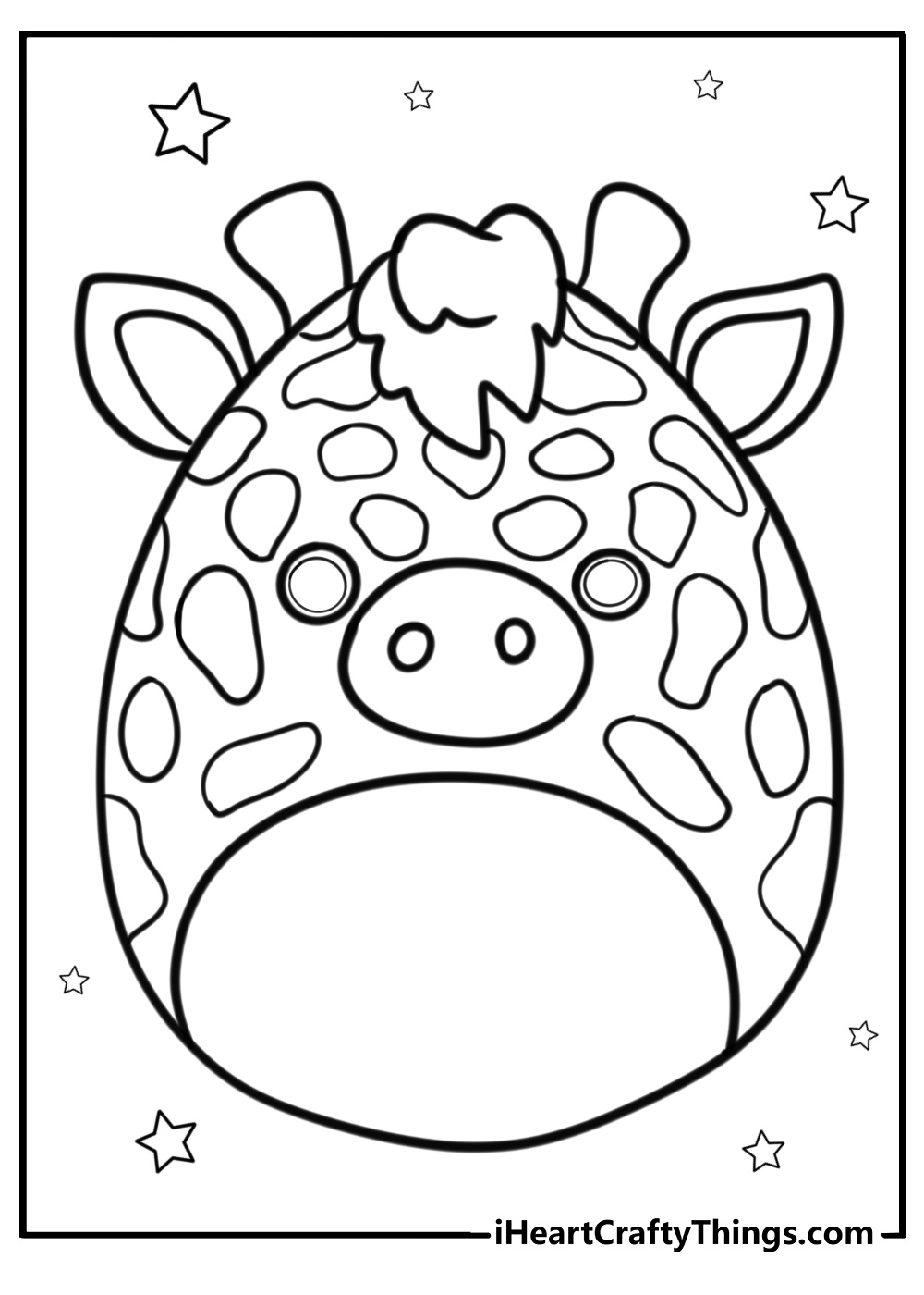 Gary the giraffe squishmallow detailed printable coloring sheet