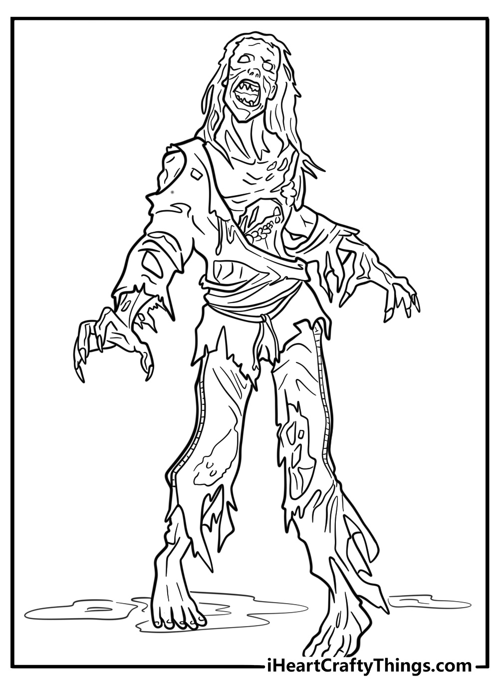 Girl zombie coloring pages
