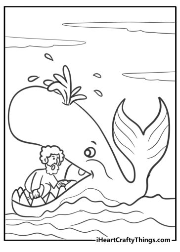 Jonah and the whale coloring pages