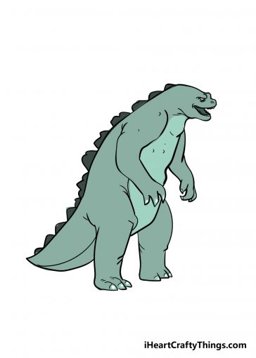 how to draw Godzilla image