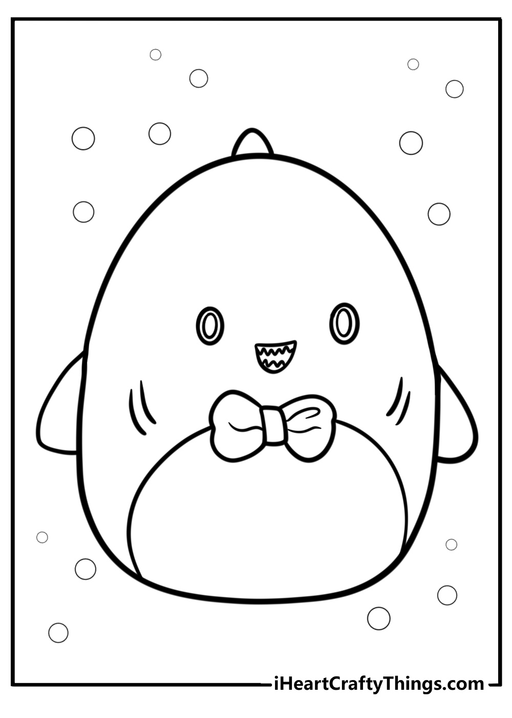 Gordon the shark squishmallow fun printable coloring sheet