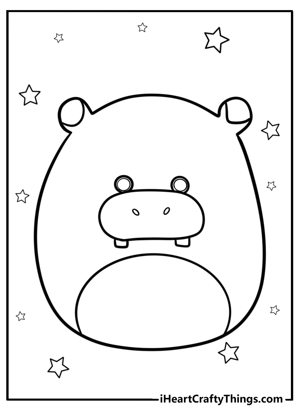 Hank the hippo squishmallow fun coloring sheet to print