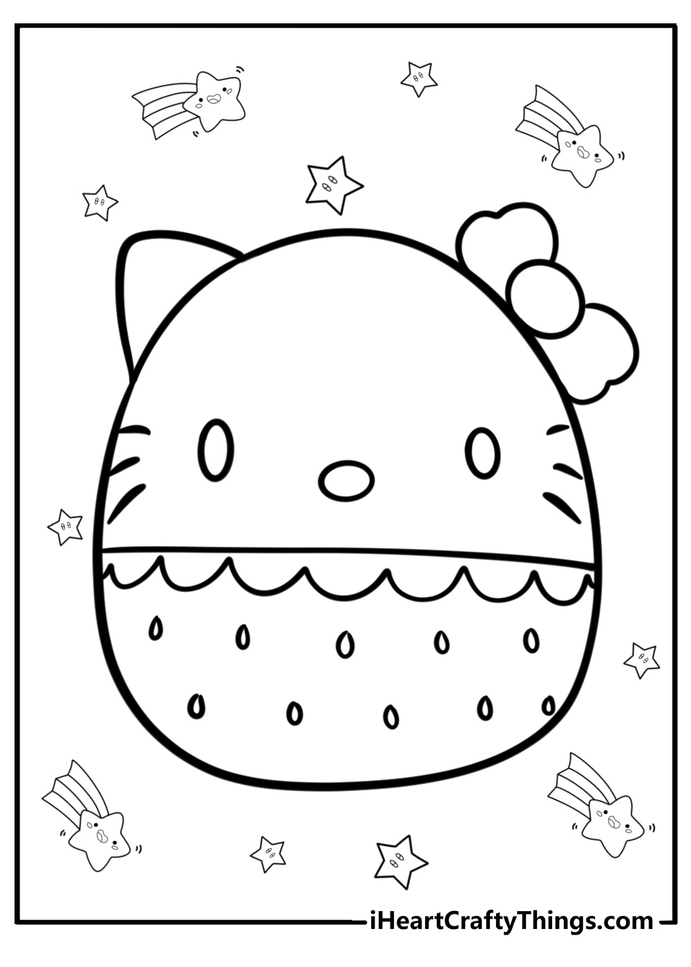 Hello kitty squishmallow coloring pages