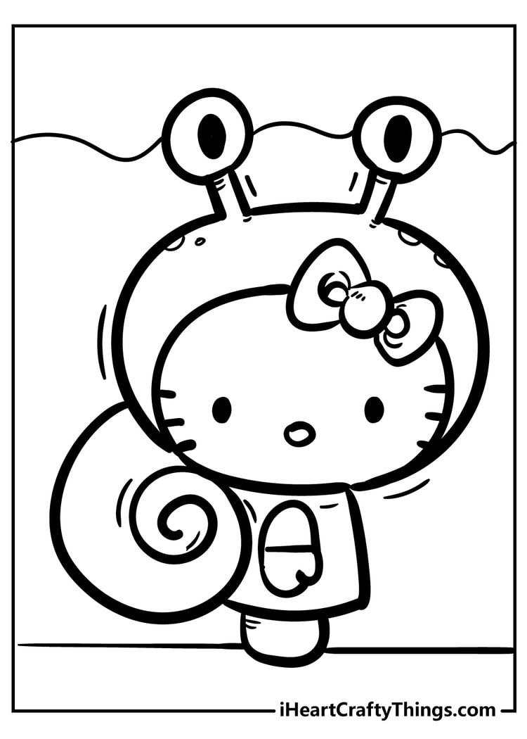 Hello Kitty holding heart coloring page free download pdf