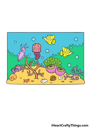 how to draw a cartoon ocean image