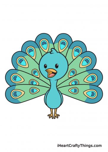 how to draw peacock image