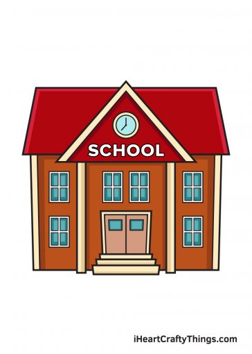 how to draw school image
