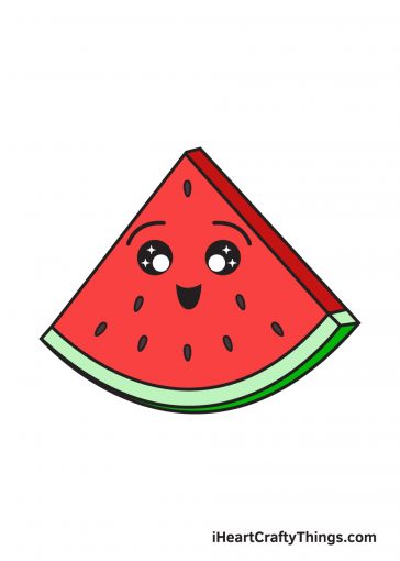 how to draw watermelon image
