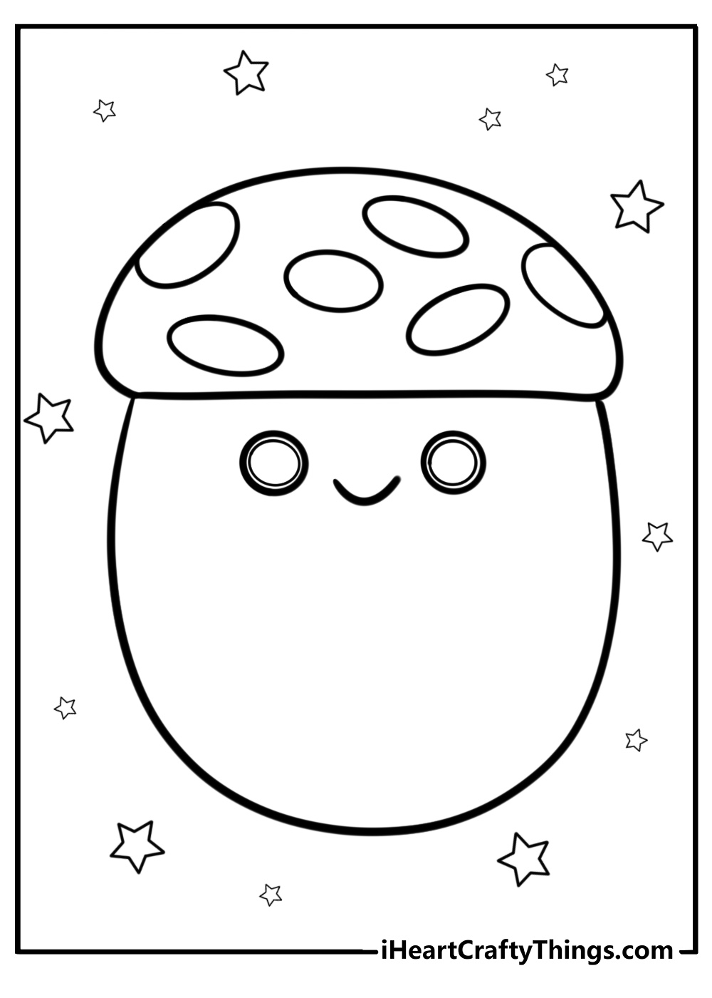 Malcolm the mushroom squishmallow detailed coloring sheet